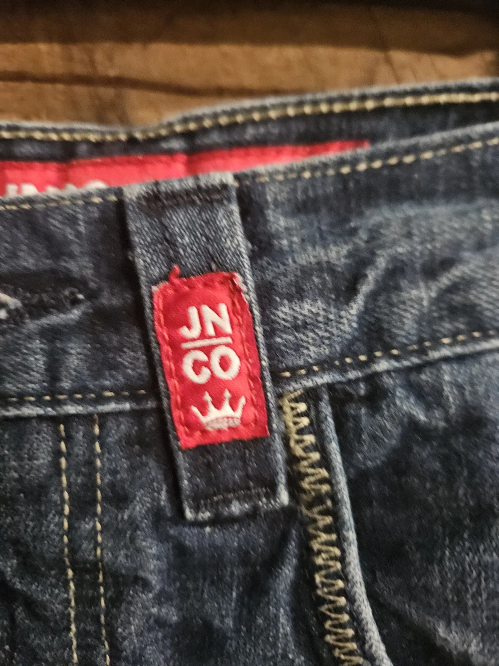 Vintage JNCO Kids Denim Shorts Size 10 Embroidered Jorts Bulldog Pocket Patch